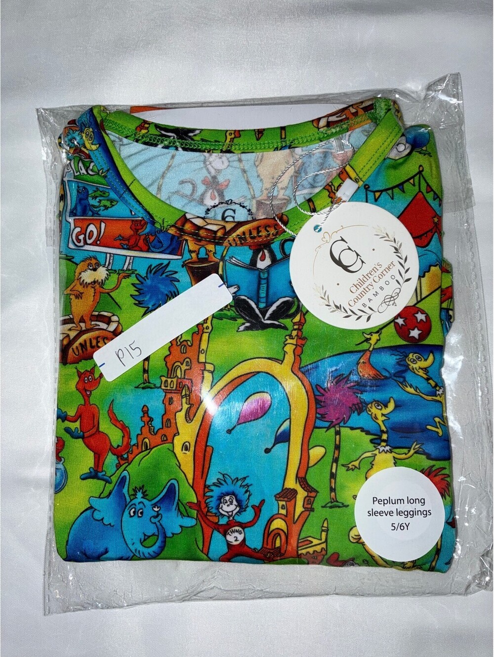 CCC Bamboo Dr. Seuss Long Sleeve Peplum Set 5/6T NIB